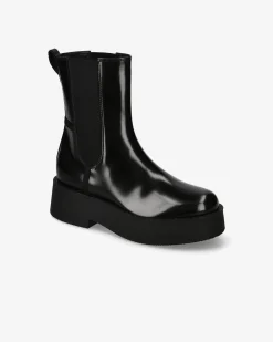 Premiata Chelsea Luna in vitello lucido mousse nero>Donna Stivali E Stivaletti