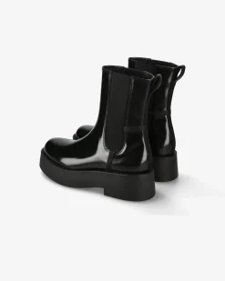 Premiata Chelsea Luna in vitello lucido mousse nero>Donna Stivali E Stivaletti