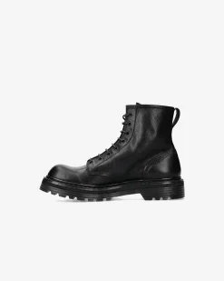 Premiata Combat boot in vitello volanato nero>Uomo Stivali