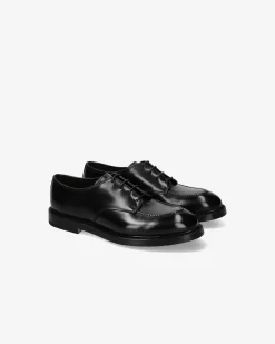 Premiata Derby in pelle spazzolata binder nero>Uomo Stringate