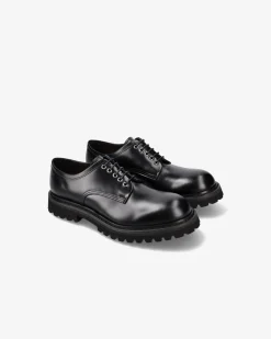 Premiata Derby in pelle spazzolata binder nero>Uomo Stringate