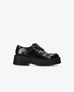Premiata Derby in vitello mousse nero>Donna Stringate