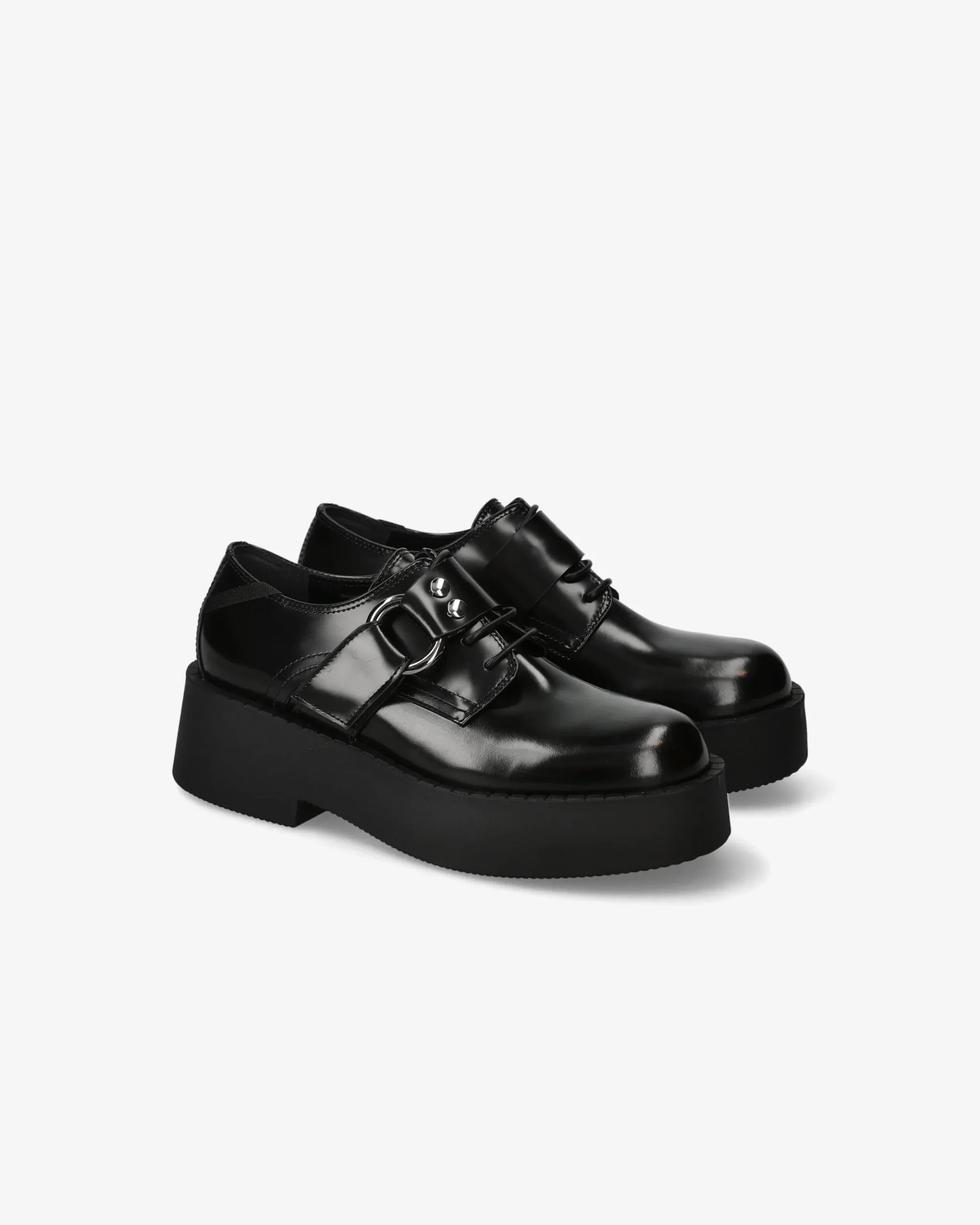 Premiata Derby in vitello mousse nero>Donna Stringate