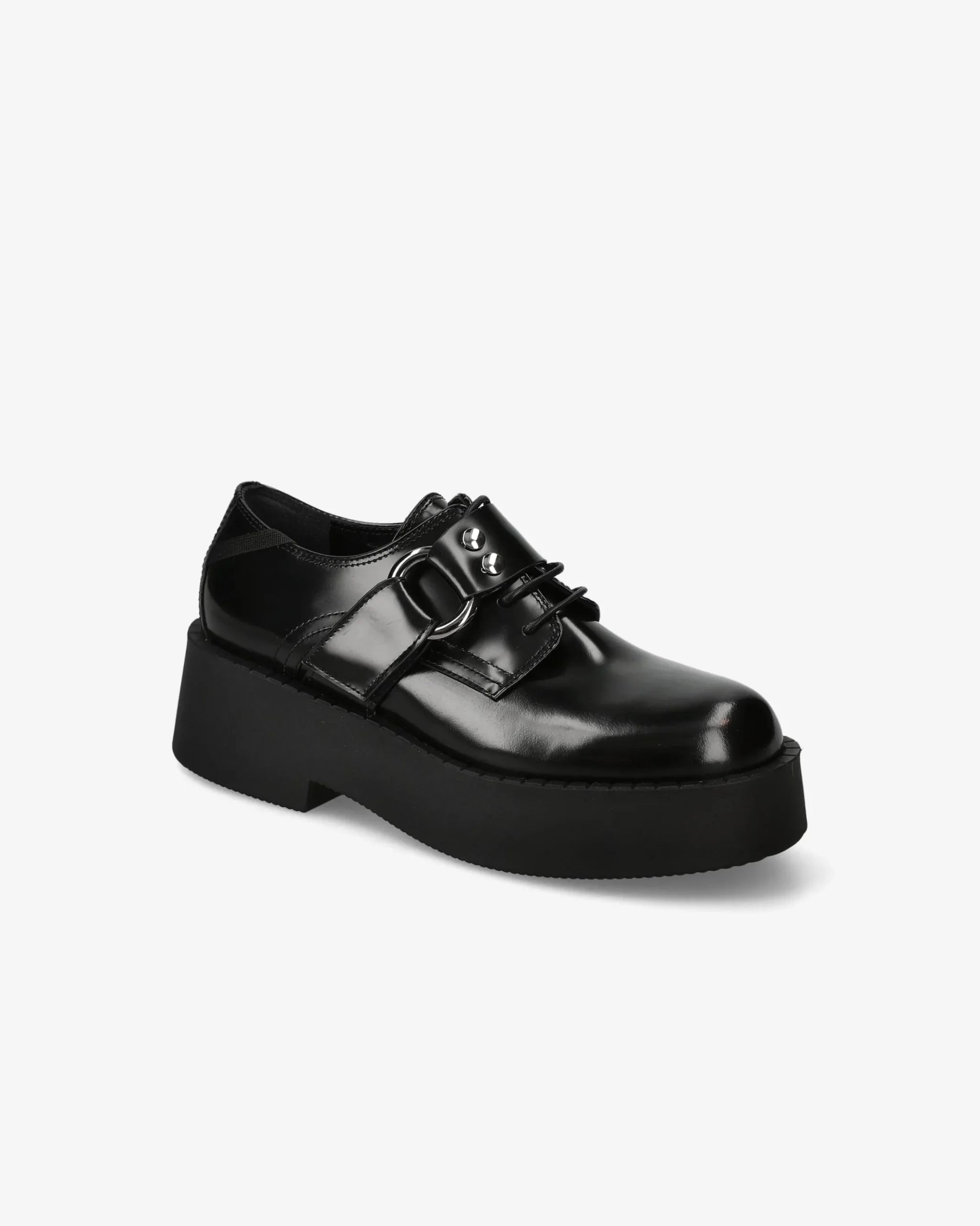 Premiata Derby in vitello mousse nero>Donna Stringate