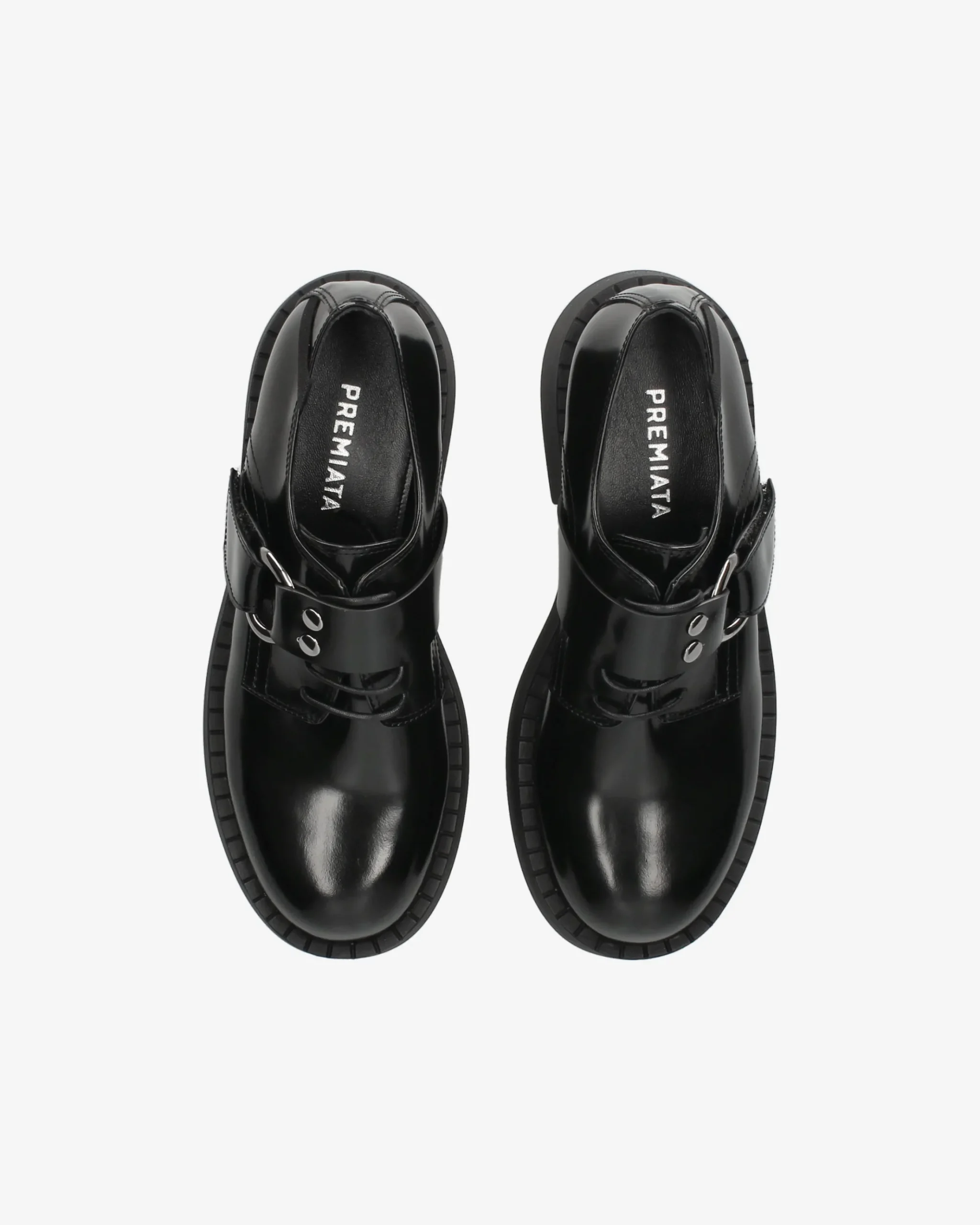 Premiata Derby in vitello mousse nero>Donna Stringate