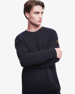 Premiata Maglia girocollo in lana con dettagli in nylon>Uomo Maglieria