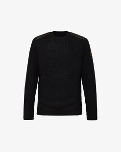 Premiata Maglia girocollo in lana con dettagli in nylon>Uomo Maglieria