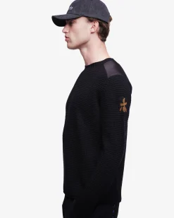 Premiata Maglia girocollo in lana con dettagli in nylon>Uomo Maglieria