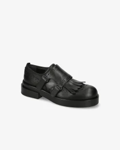 Premiata Monk Brogue in pelle iseo nero>Donna Fibbie