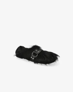 Premiata Pantofola in pony garda nero>Donna Slippers E Mules
