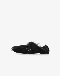 Premiata Pantofola in pony garda nero>Donna Slippers E Mules