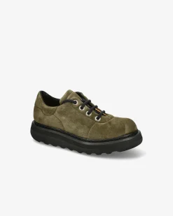 Premiata Scarpe Cal in suede rain oliva>Uomo Stringate