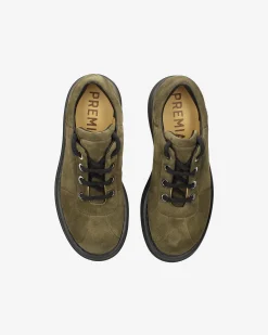 Premiata Scarpe Cal in suede rain oliva>Uomo Stringate