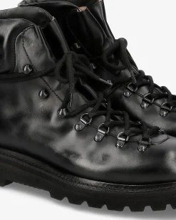 Premiata Stivaleti in pelle cera nero>Uomo Stivali