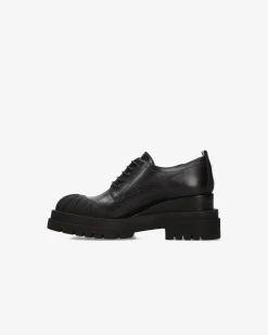Premiata Stringate in pelle ranch nero>Donna Stringate